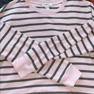 Pink & gray Striped sweater